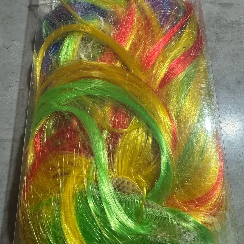 Rainbow Women's Colorful Wig with Red, Yellow, and Blue Cosplay Pride Festival